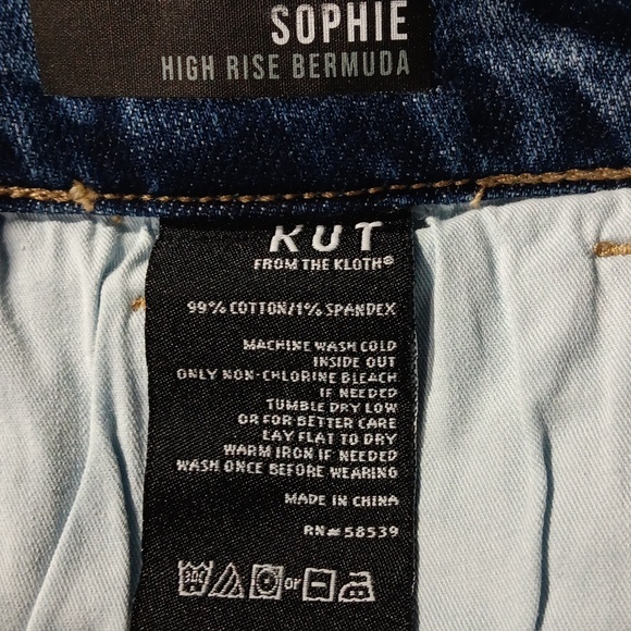 KUT FROM THE KLOTH High Rise Sophie Bermuda Jean Shorts SZ 10 - Picture 9 of 9